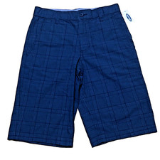 Old Navy Dress Shorts Boy's Size 12 Blue Plaid Adjustable Waist Casual NEW