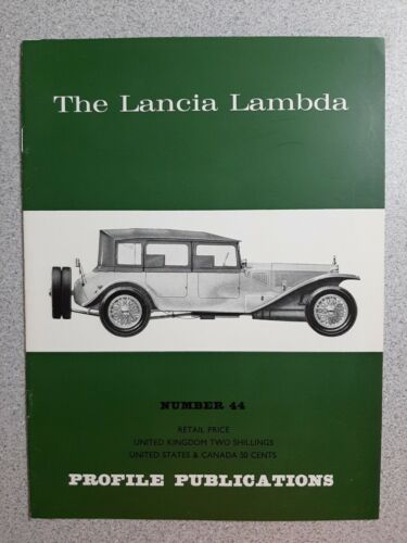 The Lancia Lambda Auto History Booklet By D.R. Tubbs Profile Publications #44