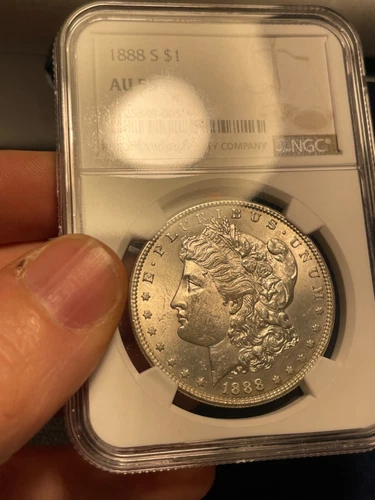 (#101550) Morgan Dollar: 1888 S --- NGC AU 55 ---   key date  (see video)
