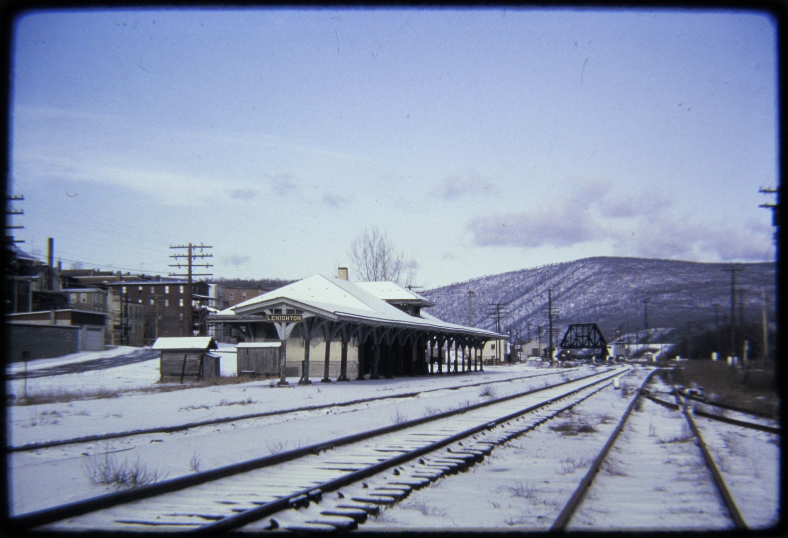 Duplicate Railroad Slide DSLD Lehigh Valley LV Station Lehighton PA 1/3