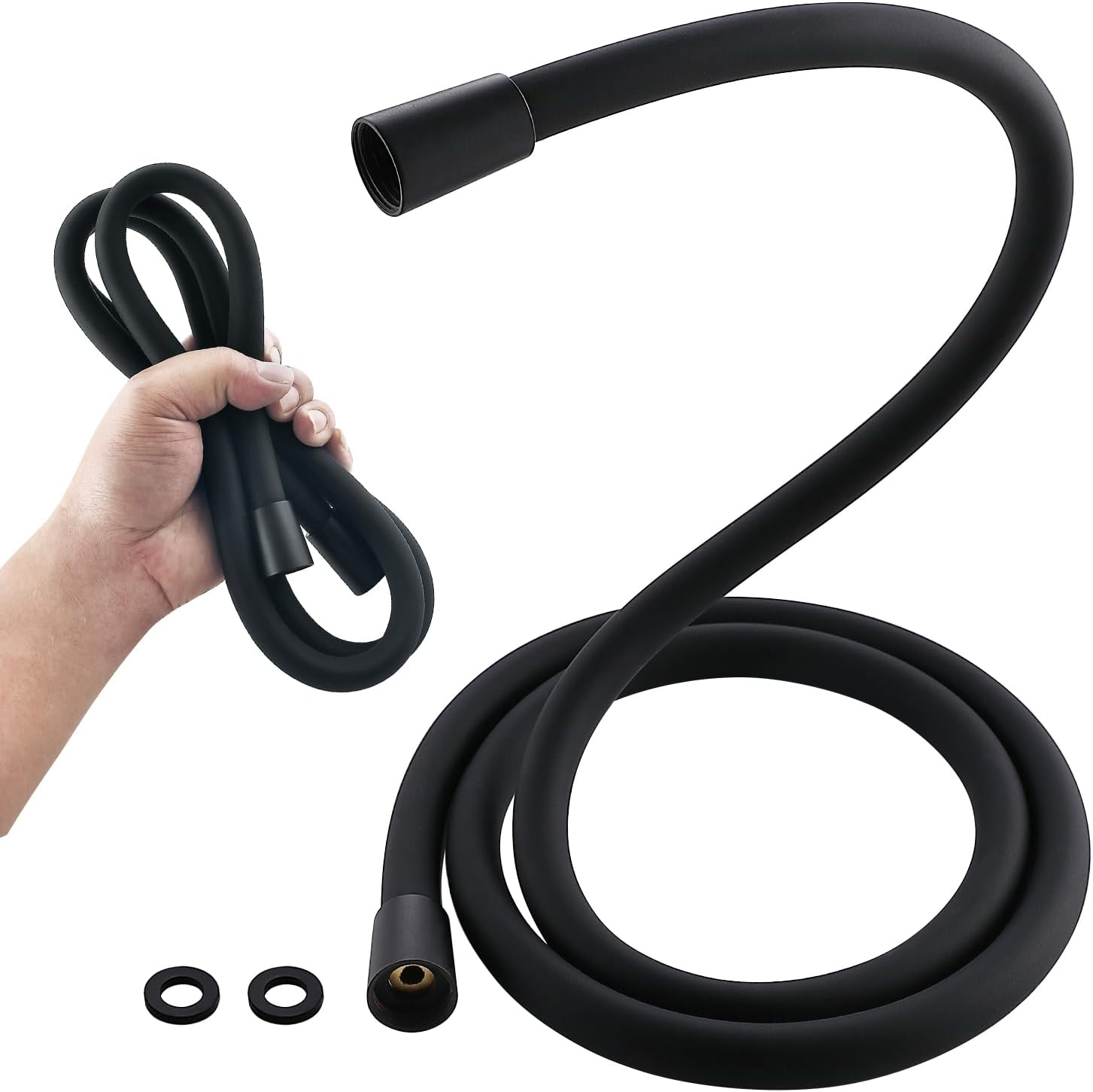 Flexible Silicone Shower Hose, 5 Foot Kink-Free Handheld Shower Head Hose , Anti
