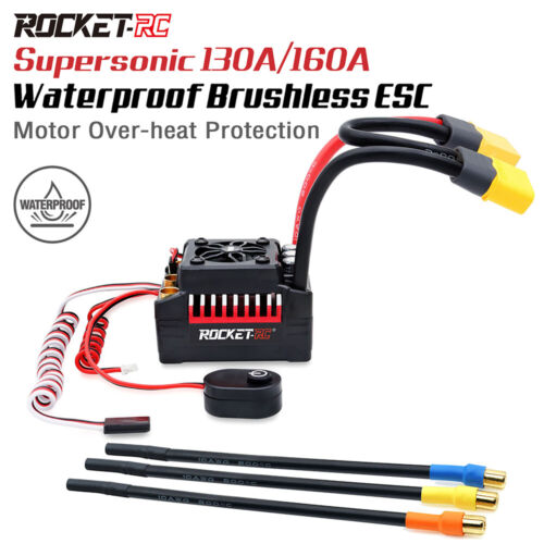 SURPASSHOBBY Rocket RC 130A ESC Brushless 160A ESC 4S for 1/7 1/8 RC Car Buggy - Picture 2 of 21