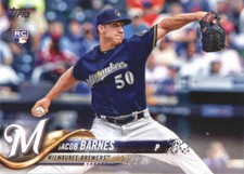 2018 Topps Update #US40 Jacob Barnes Milwaukee Brewers Rookie Baseball