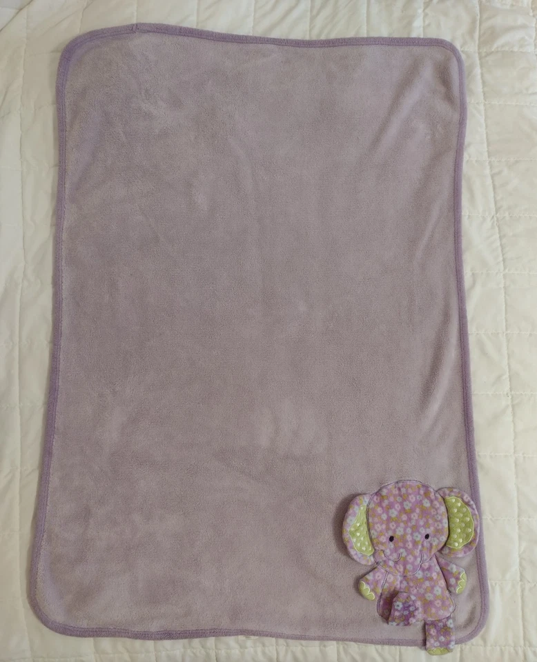 Manta de felpa koala bebé elefante púrpura 3D flojo terciopelo claro corazones verdes Foto 2 de 4
