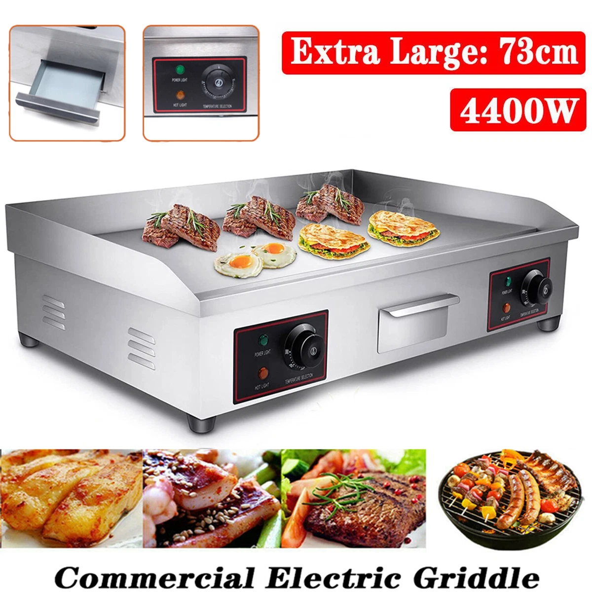 4400W Elektro Grillplatte – Gastro Griddle Mit Gr Produktbild-Vorschau 3