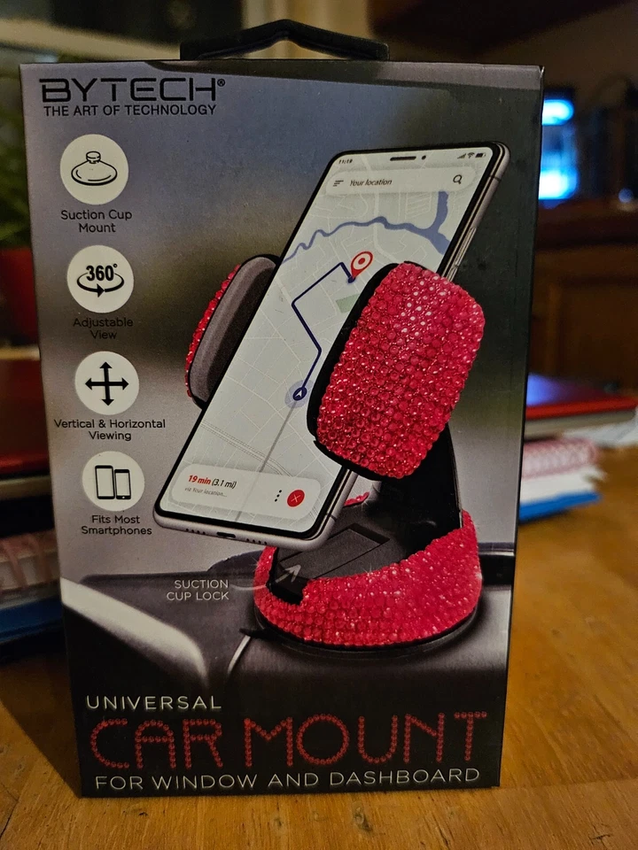Universal Car Mount for Window or Dash Hot Pink Bling🔥 - Image 2 of 2