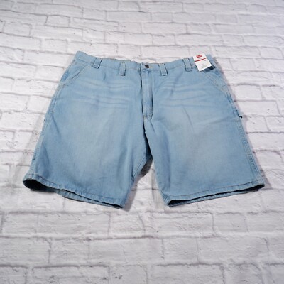 NWT Wrangler Five Star Light Wash Denim Mens Carpenter Shorts