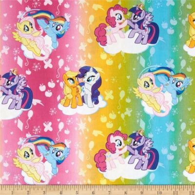 My Little Pony Ombre 100% cotton sewing fabric material 15'' PIECE