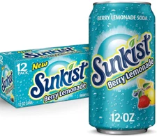 Sunkist Berry Lemonade, 12 Pack 12 oz Cans