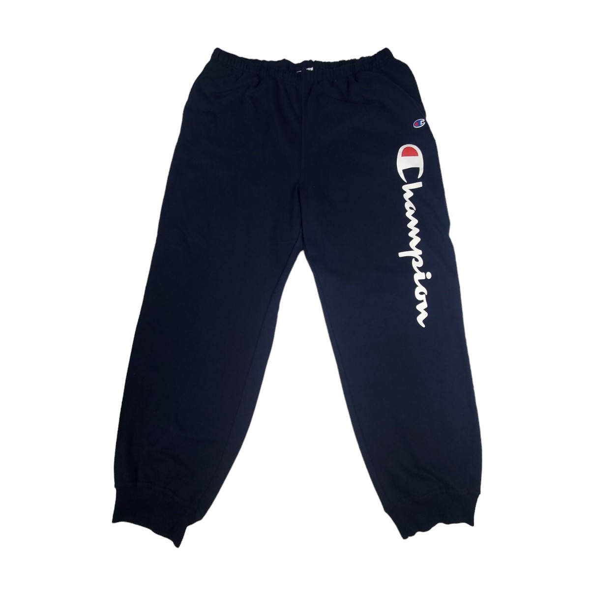 Champion Mens 1XL Navy Blue Logo Sweatpants Sweats Jogger Pants