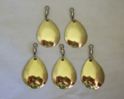 5 SPINNER BLADES COLORADO SMOOTH BRASS #4.5 with BALL BEARING SWIVELS