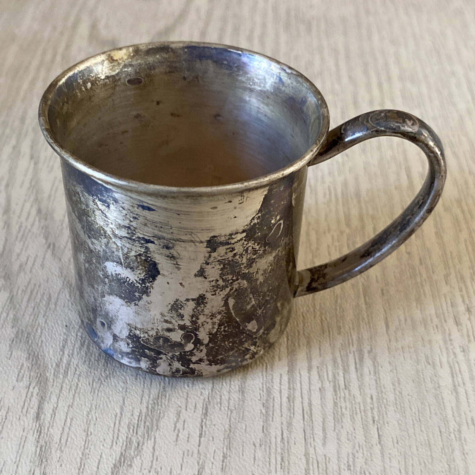 Vintage LUNT Sterling Silver 112T Baby Cup w/ Teddy Bear Unpolished eBay