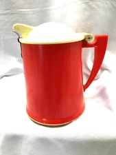 1950's E-Z-WAY Plastic Red Syrup Pitcher