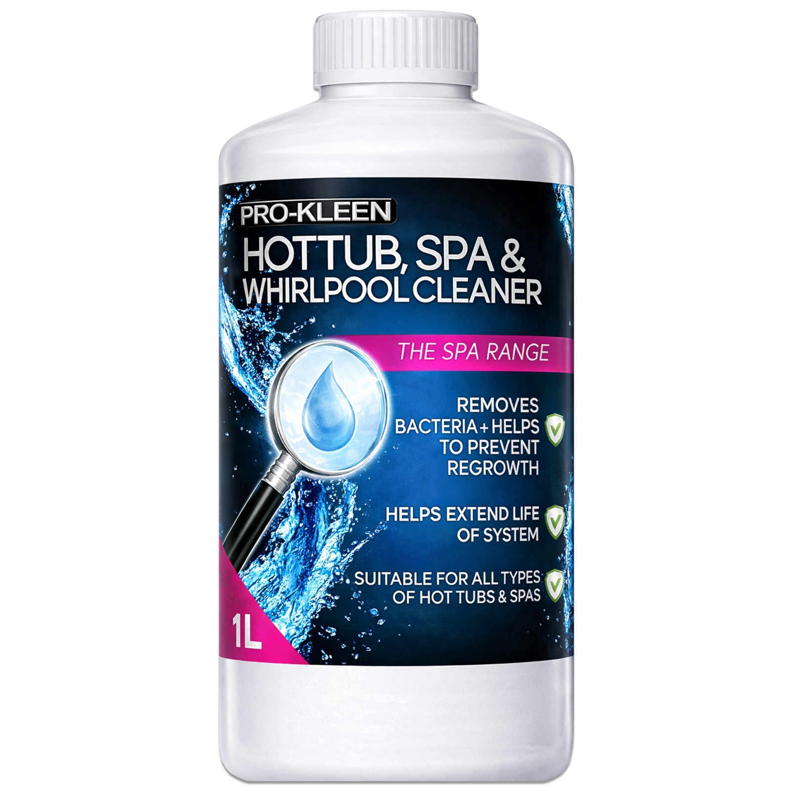 Pro-Kleen Hygiene Whirlpool Hot Tubs Spa Cleaner Cleaning Chemicals Biofilm 1L