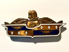Vintage 1941 Desoto Trunk Emblem Fox Co Enamel Badge Oem Mopar Rear Deck Trim