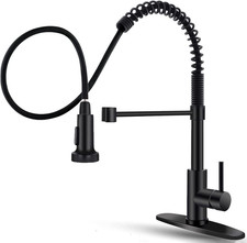 Black Kitchen Faucet with Pull down Sprayer Stainless Steel Single Handle Pull O