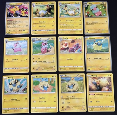 Pokémon TCG Mareep Evolution Line Lot: 12 Card Collection Set Ft. Chaos Rising