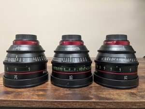 Canon CN-E EF Mount Lens Kit (24mm T1.5, 35mm T1.5, 85mm T1.3)
