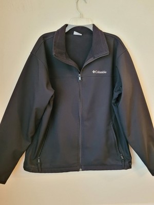Columbia Men's Ascender Softshell Jacket Large Black  Full Zip No Hood