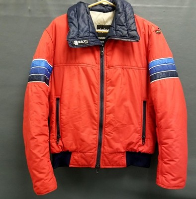 Vintage Slalom Red/Navy Blue Bomber Style Puffer Ski Jacket Men's Large