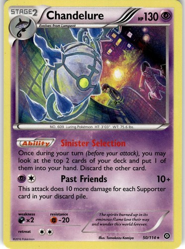 Pokemon Chandelure XY - Steam Siege 50/114 Holofoil Moderately Played