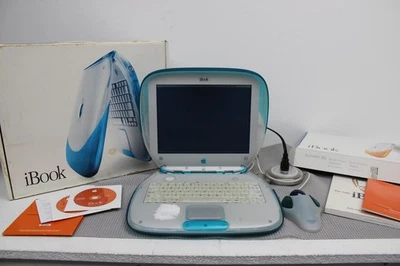 動作品] Apple iBook G3 14型 本体 箱付き Apple ibook g3 white mint