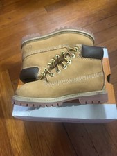 TIMBERLAND PREMIUM 6-INCH WATERPROOF BOOTS Wheat Nubuck Yellow Kid s Size 10 M