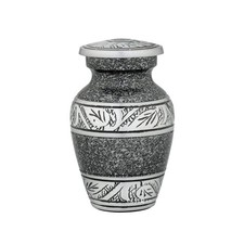 Eterna Laska Adult Cremation Urn for Ashes   Black  Silver Memorial