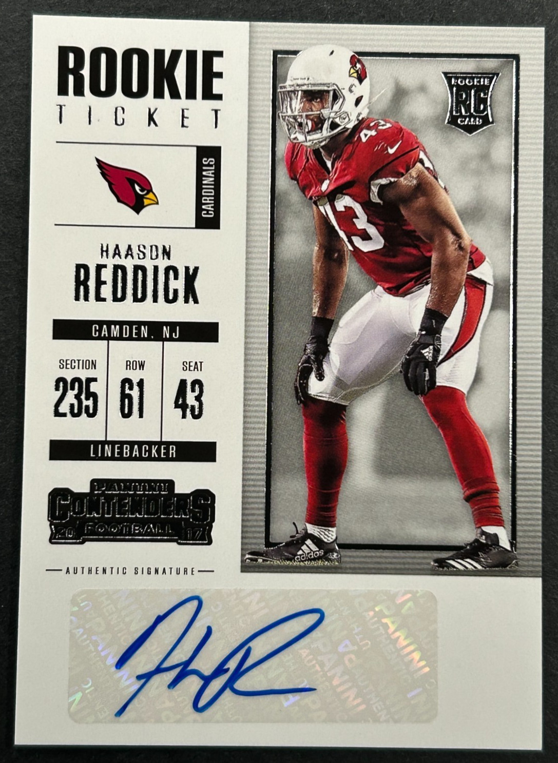 2017 Panini Contenders - Haason Reddick #169 Arizona Cardinals - RC AUTO