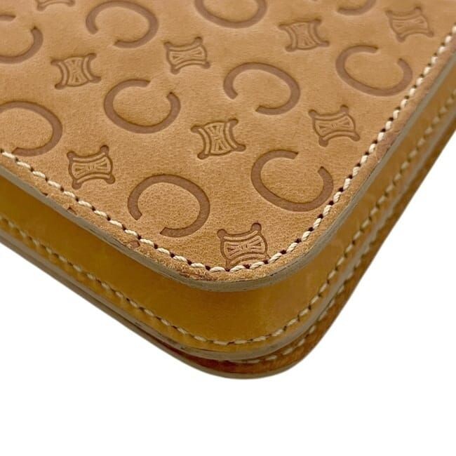 CELINE Shoulder bag C Macadam Leather Beige Vintage Authentic From Japan — image 24