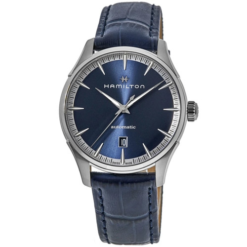 New Hamilton Jazzmaster Auto Blue Dial Leather Strap Men's Watch H32475640