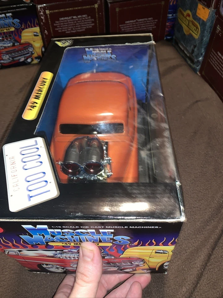Vintage 2002 Muscle Machines Rare Orange '49 Mercury 1:18 Die-Cast Car READ - Image 4 of 4