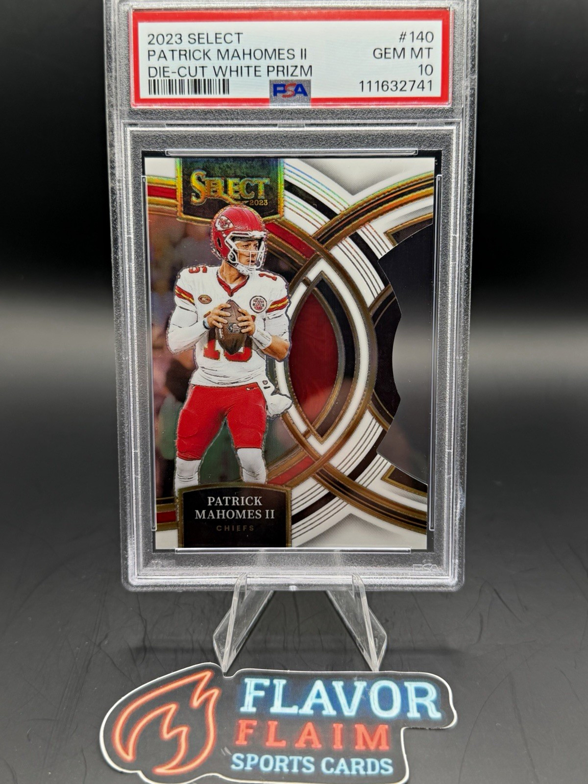 Panini 2023 Select Premier Level Patrick Mahomes II #140 White Prizm /199 PSA 10