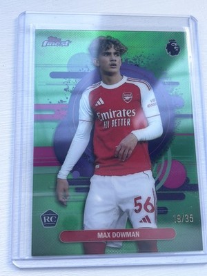 Topps Finest Premier League Max Dowman Uncommon Parallel Green 19/35 Buchstütze