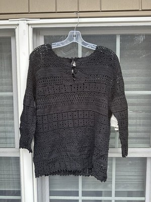 JONES NEW YORK SPORT crochet pullover sweater Sz medium New w/ tags
