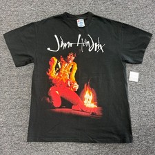 Vintage 90s Jimi Hendrix The Ultimate Experience Band Concert T-Shirt Sz L Black