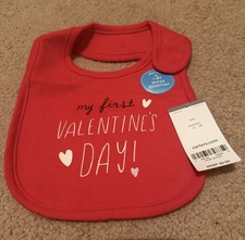 Carter's My First Valentine's Day Red Water Resistant Snap Closure Bib
