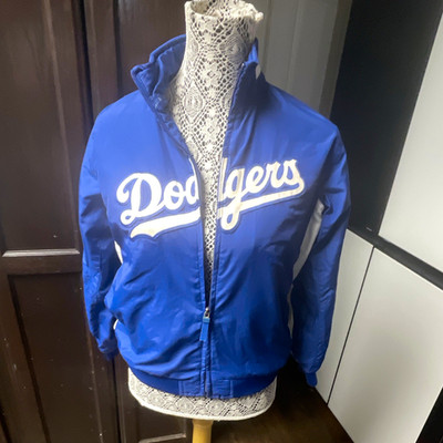 Majestic Los Angeles Dodgers MLB Baseball Full Zip Jacket Blue White womenSize M
