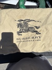 Burberry Beige Dustbag Pouch Equestrian Knight Logo Solid Designer
