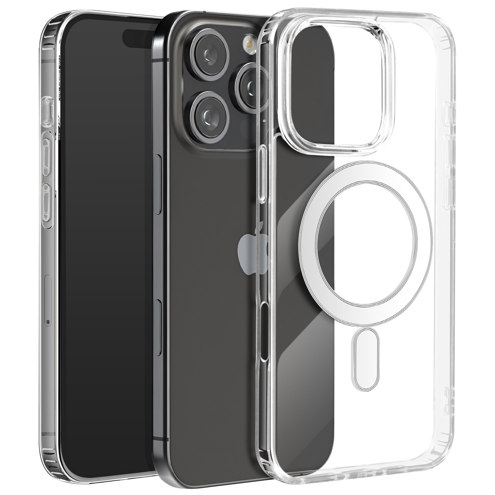 Coque rigide iPhone 16 Pro avec bordure souple en silicone premium pour une finition haut de gamme
