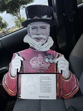 Vintage Beefeater Cardboard Gin Store Advertising Character 26 X 21 Rare