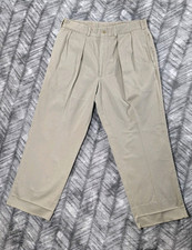 Vtg Bills Khakis Pants Mens 36 x 30 Pleated Twill Chino Trousers Made In USA M2P