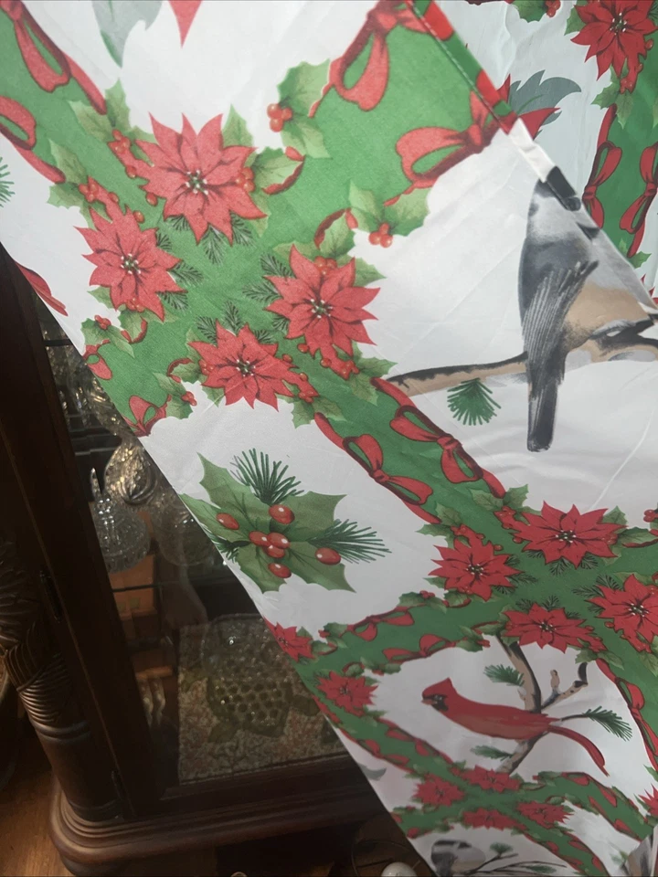 Cortina de ducha vintage de Navidad de pascua y pájaros ropa de cama 72x70 Foto 3 de 4