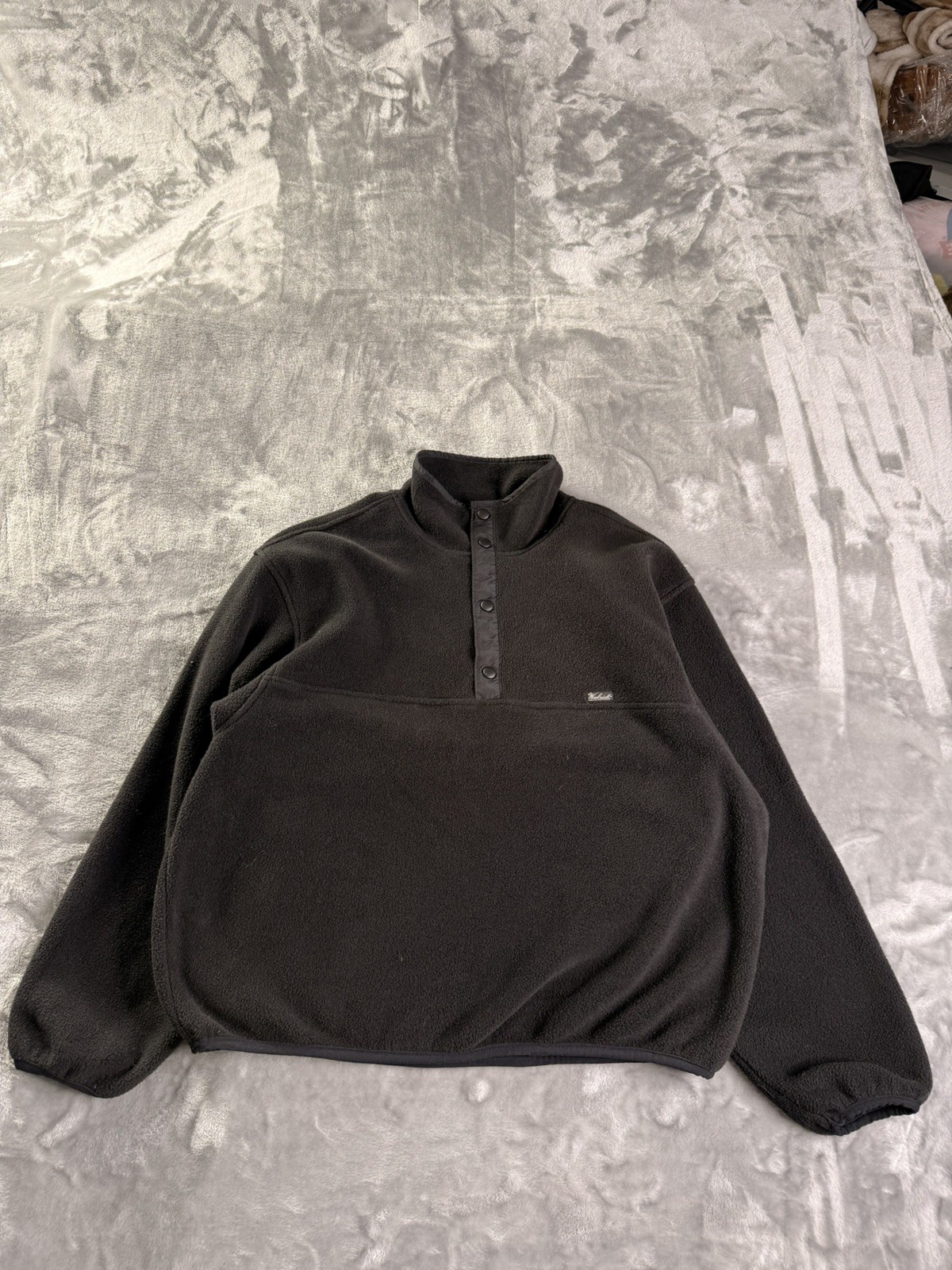 Vintage Woolrich PolarTec Snap Fleece Pullover Mens XL Made In USA Black 90s