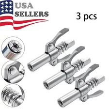 3Pcs 10000PSI High Pressure Grease Gun Coupler Coupling End Fitting 1/8''NPT Kit
