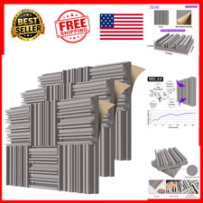 Acoustic Foam Panels 12x12x2 Inch Self-Adhesive Sound Absorbing 18 Pack Gray