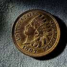 1907 Indian Head Penny Au to UNC with 4 Diamonds Full Liberty