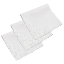 Handkerchiefs for Women with Lace White Soft Cotton Ladies Handkerchiefs Port...