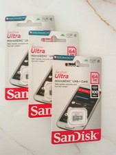 3 SanDisk Ultra 64GB Class 10 MicroSDXC Memory Card SDSQUNC-064G-GN6MA