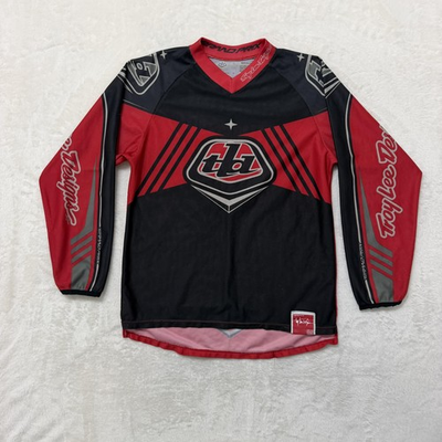 #ad Troy Lee Designs Grand Prix Jersey Mens Small Black Red Long Sleeve MTB Moto $20.00